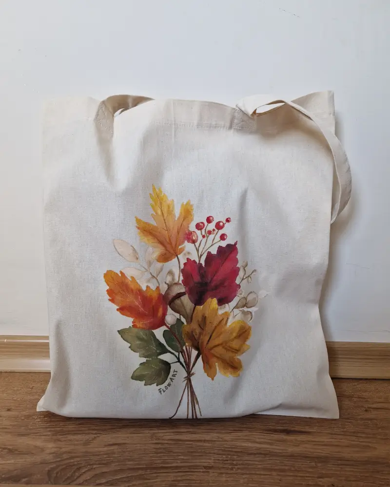 Sacoșă Pictată Manual – Frunze de Toamnă | Flow Art [3]