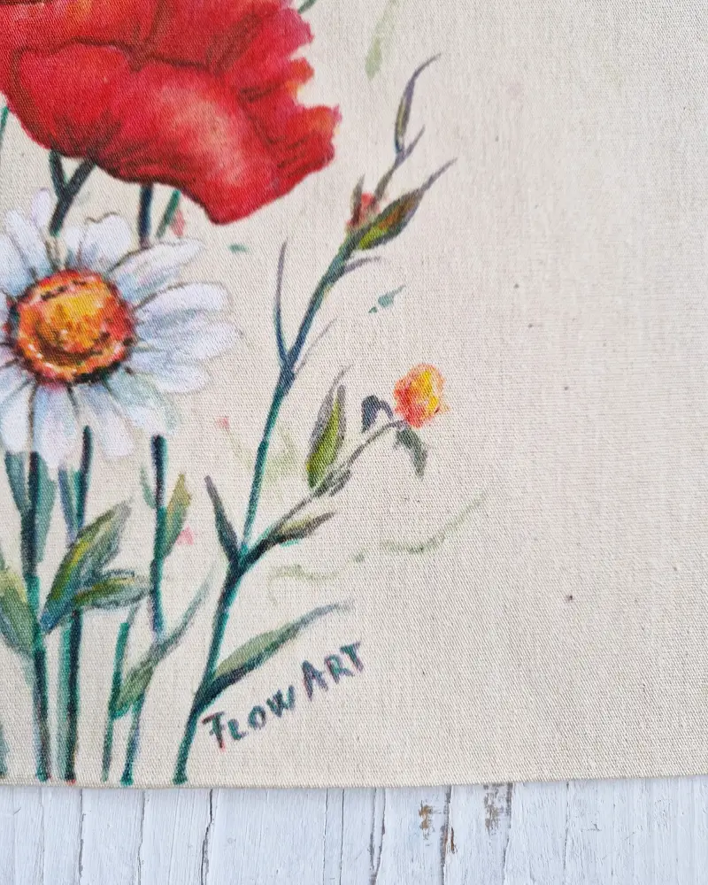 Sacoșă pictată manual – Buchet de camp | Fabricat în România [3]