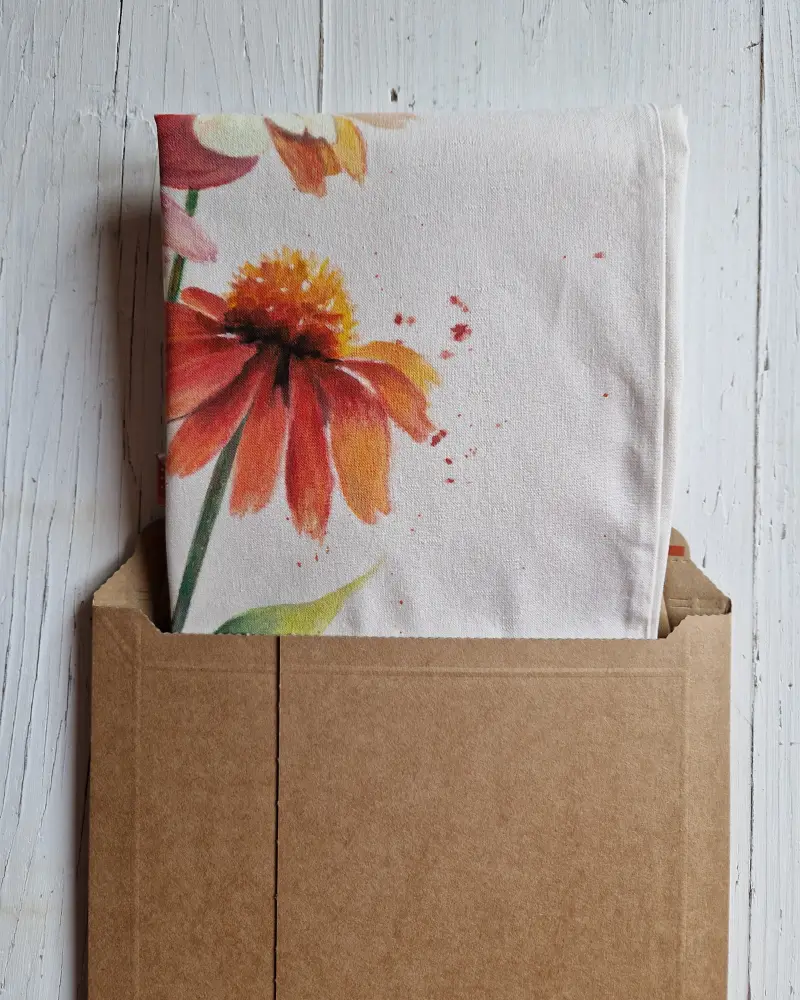Sacoșă pictată manual cu echinacee – bumbac 100% – Flow Art [8]