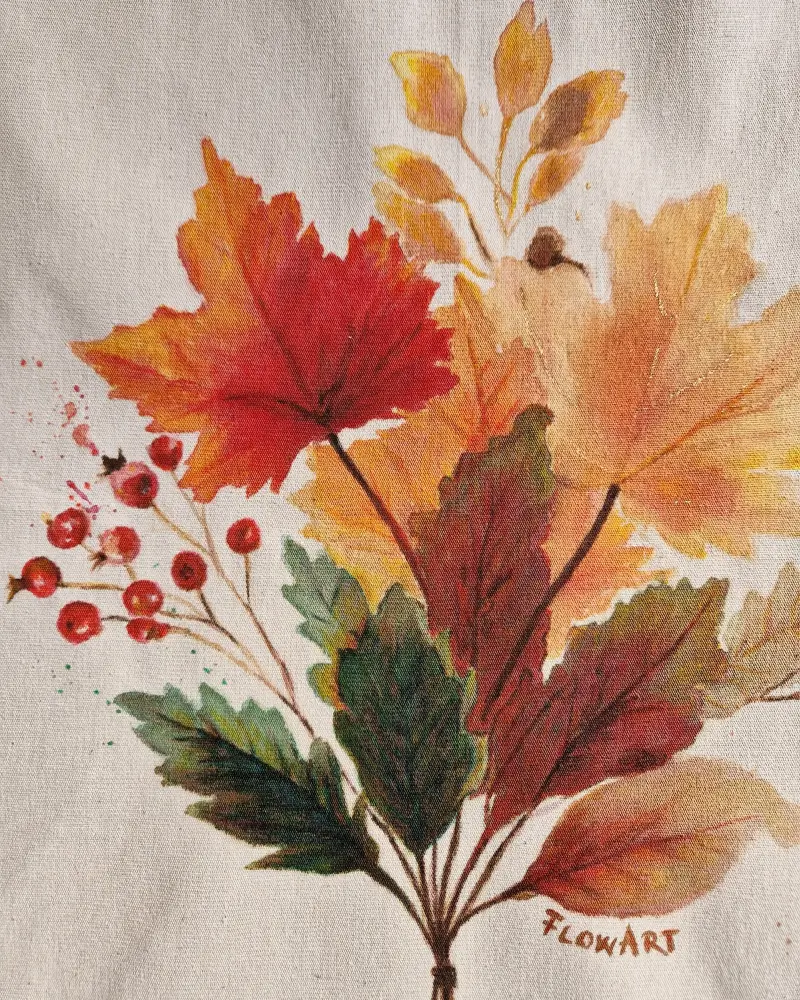 Sacoșă pictată manual – Culorile toamnei | Fabricat în România [2]