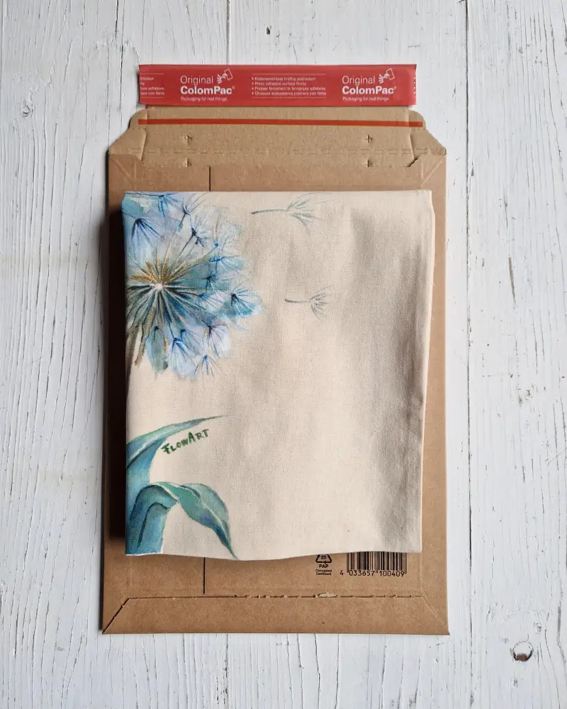 Sacoșă pictată manual – Păpădie | Accesoriu din bumbac, fabricat în România [4]