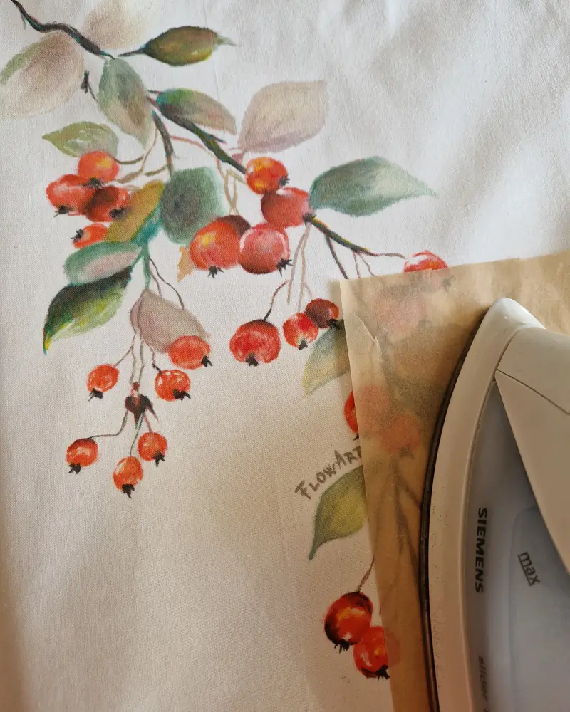 Sacoșă pictată manual cu păducel – design original Flow Art [3]