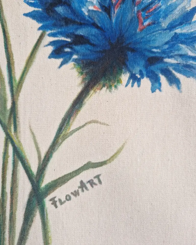 Sacoșă pictată manual din bumbac – artă florală unicat [3]