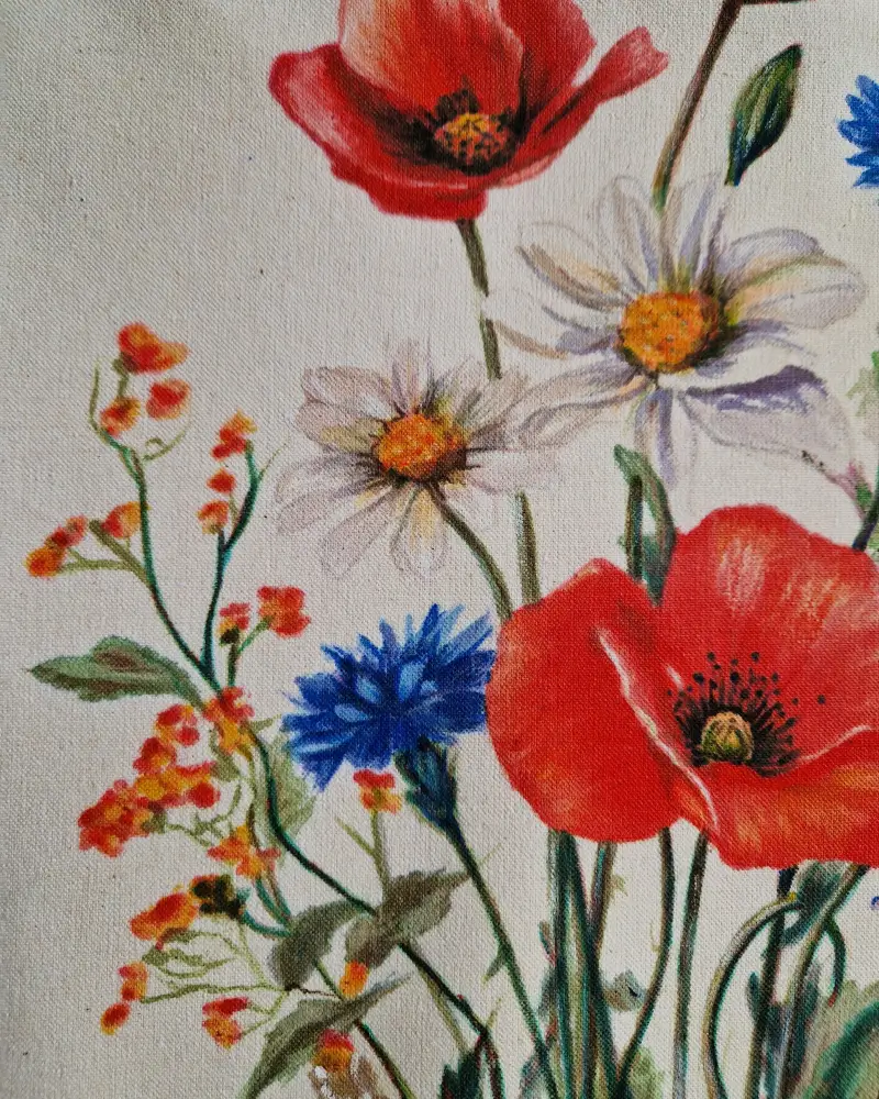 Sacoșă pictată manual Printre maci | Flow Art [2]