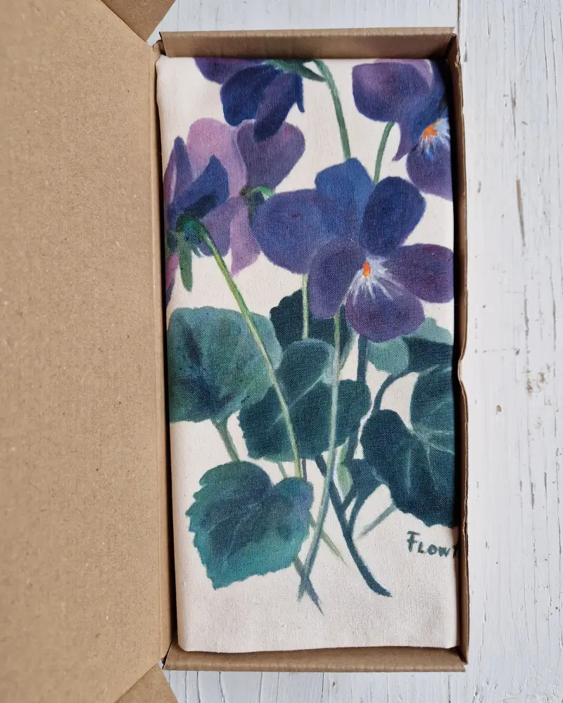 Sacoșă pictată manual Viorele – Flow Art [4]