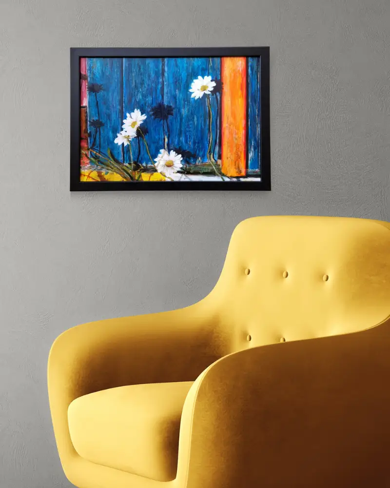 Tablou "Umbre și petale" - pictură florală incadrata [1]