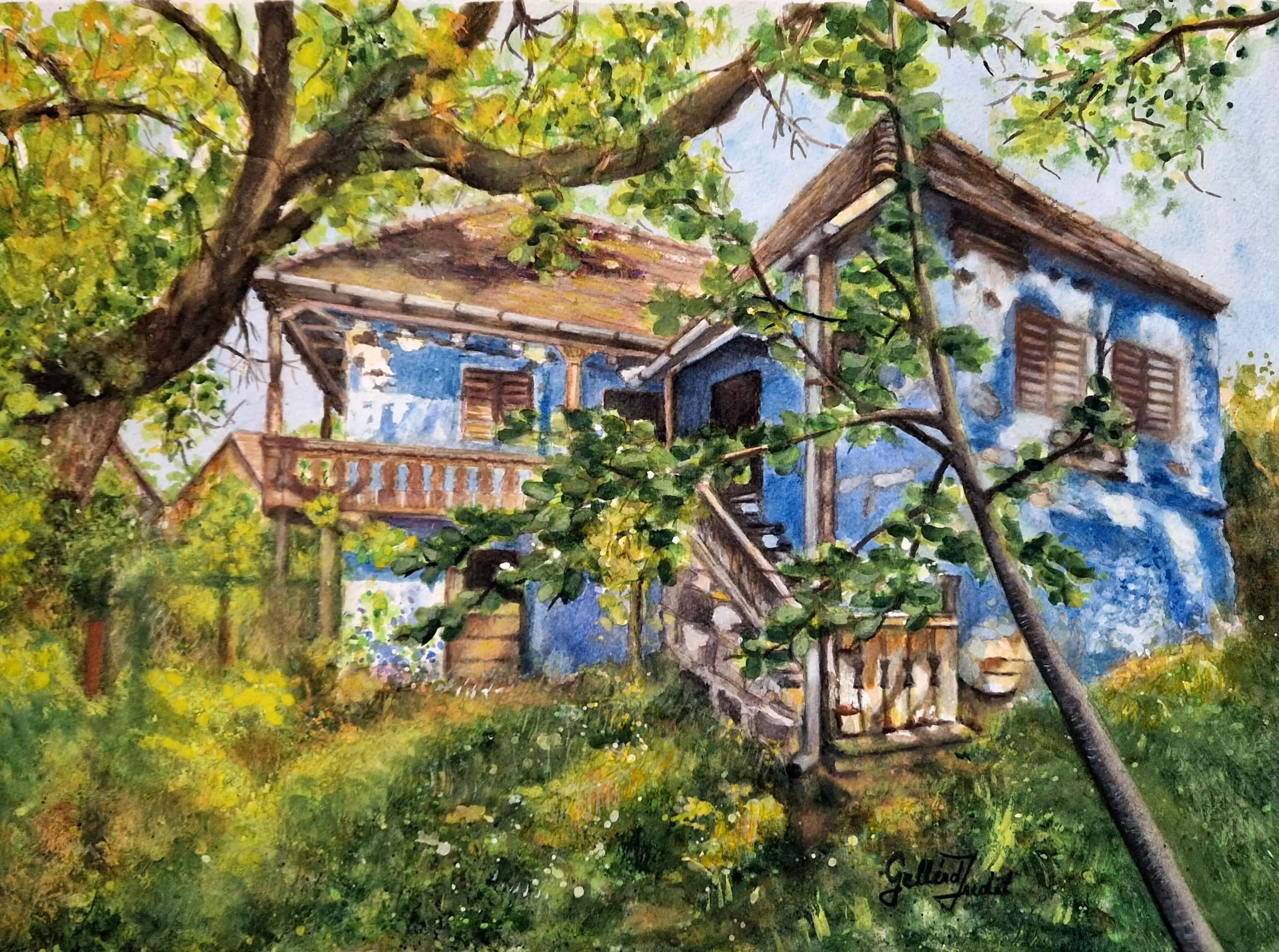 Visuri Albastre - Pictură Acuarelă de Judit Gellerd | Flow Art Transilvania [2]