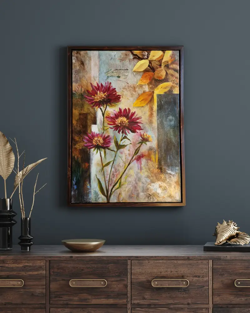 TABLOURI - Tablou pictat manual „Între anotimpuri” – pictură originală Flow Art