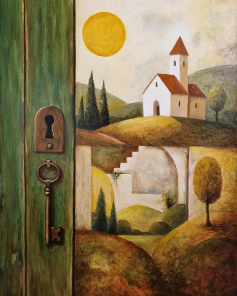 Țărâmul dinăuntru – tablou pictat manual de Judit Gellerd [1]