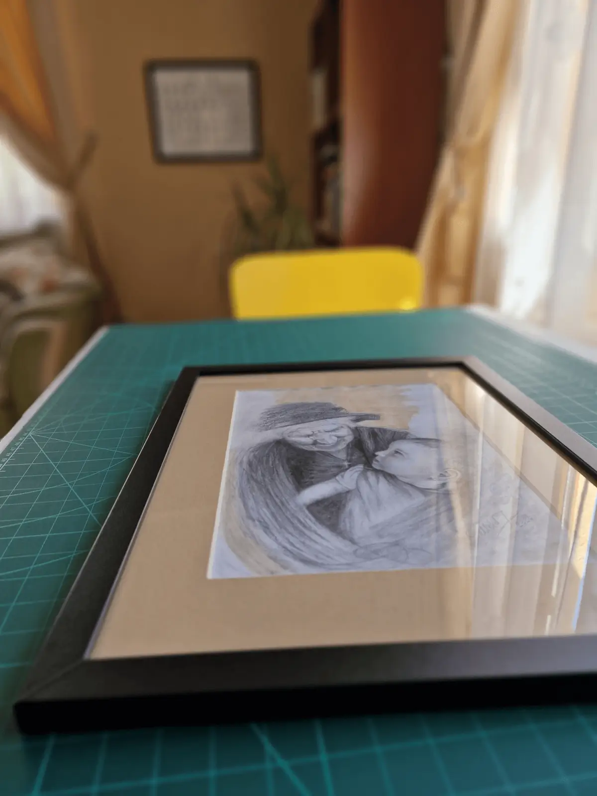 Adio Bunica - Carbune, Acuarelă, Portret Străbunică și Nepoată [3]