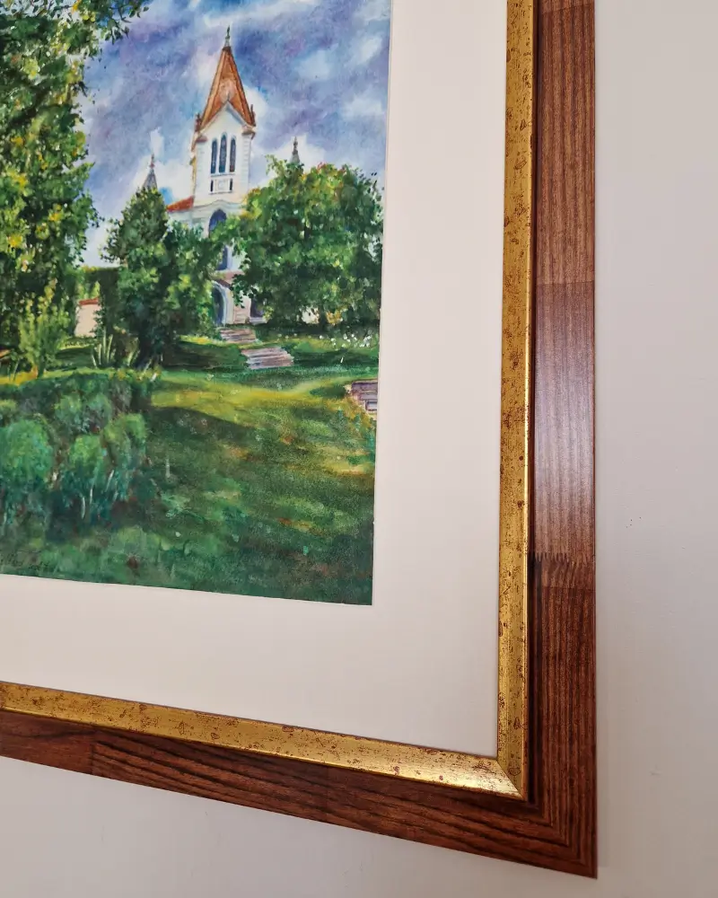 Biserica din Firtănuș – acuarelă originală cu ramă din lemn | Flow Art [7]