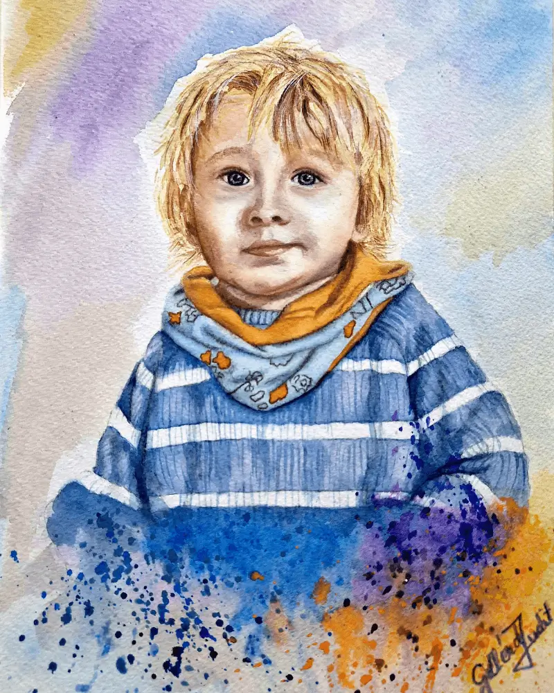 Colecții private - Portret Bazsi - Acuarelă