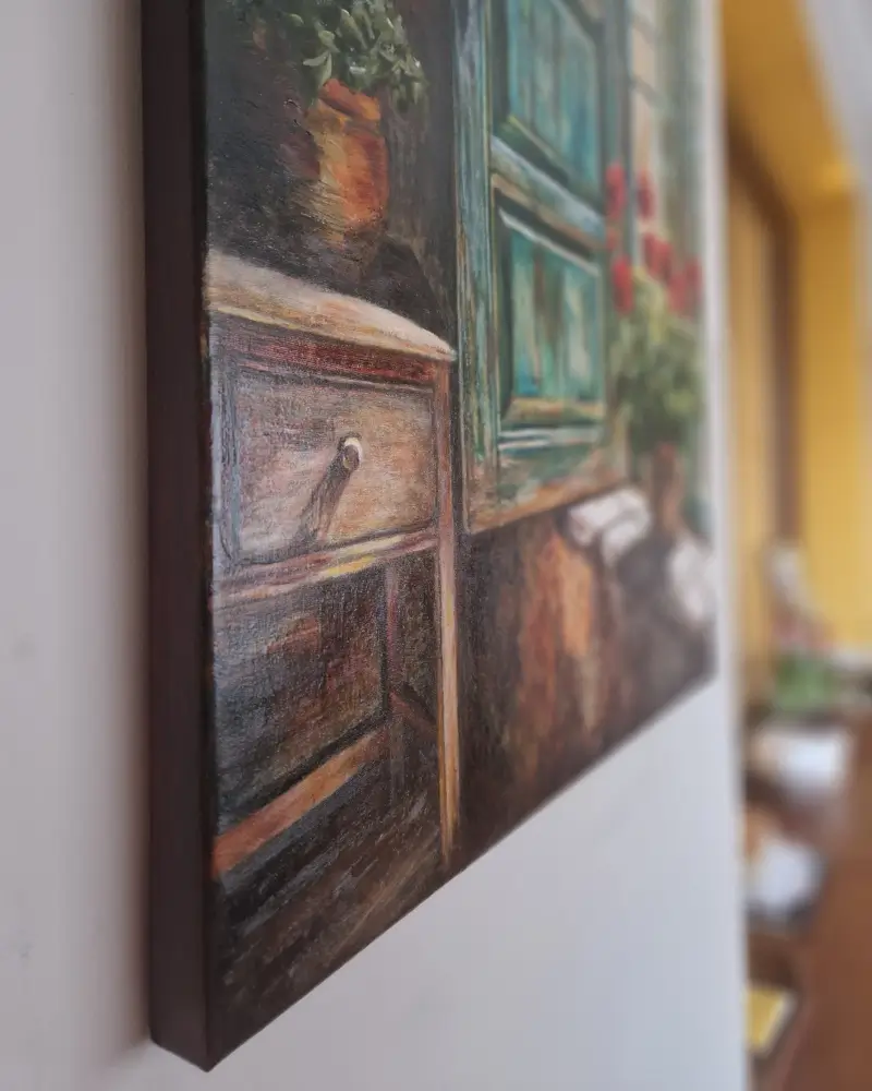 Tablou pictat manual – Fereastra spre vară [2]