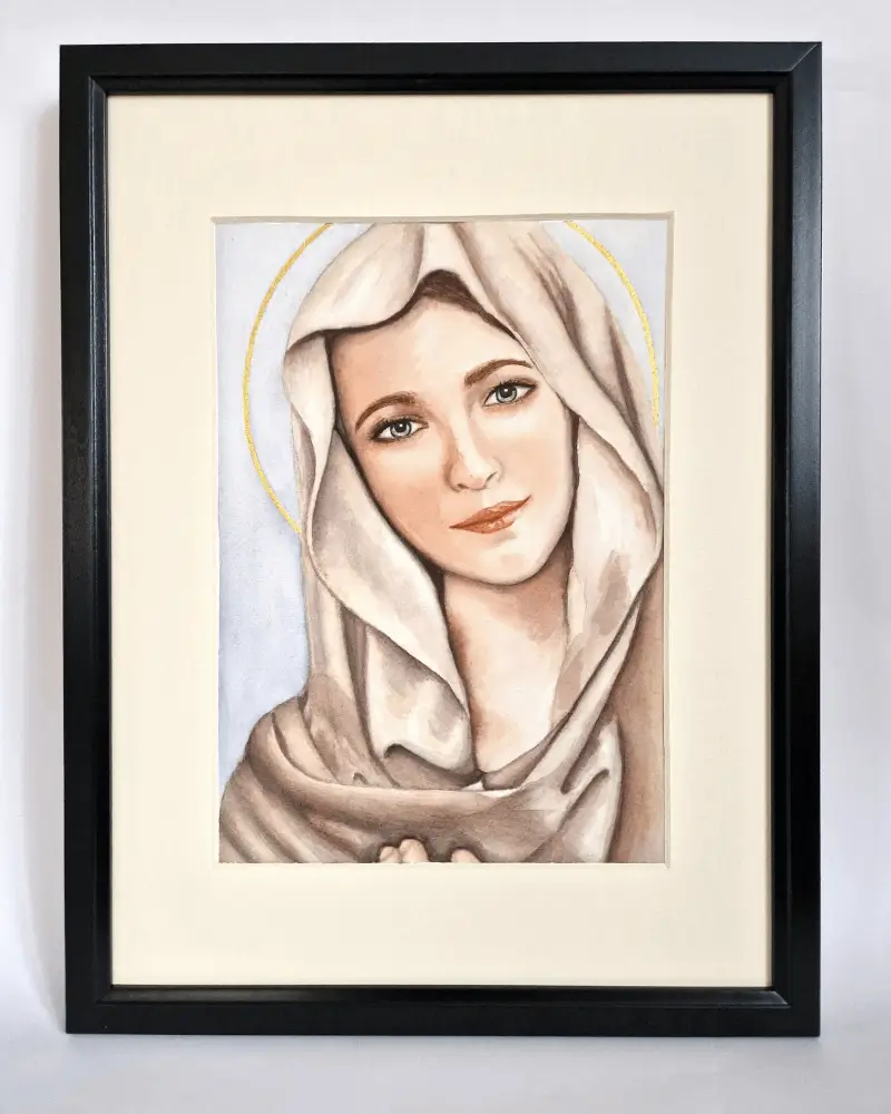 Fecioara Maria Medjugorje - Pictură în Acuarelă [3]
