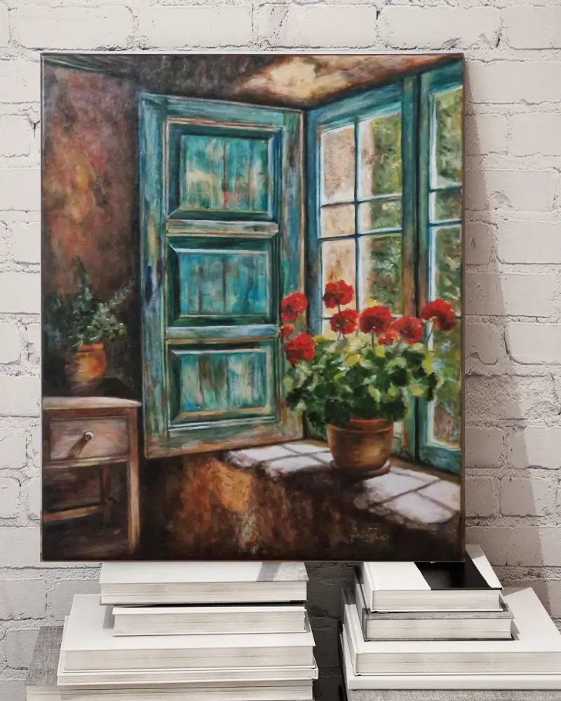 SHOP - Tablou pictat manual – Fereastra spre vară