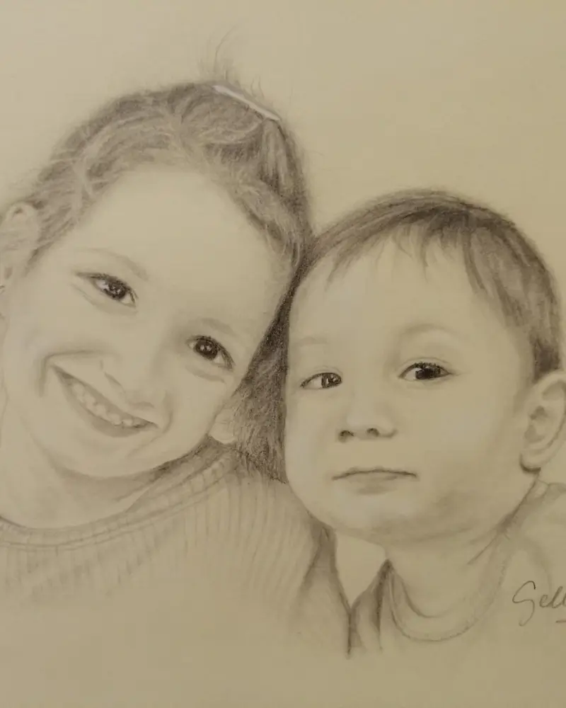 Colecții private - Gerda și Adam - Desen Grafit