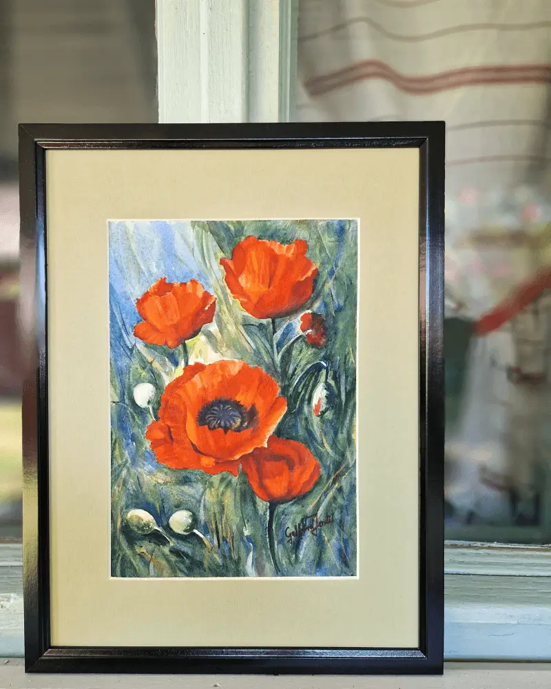 Acuarele - Pânză în flăcări - acuarelă originală