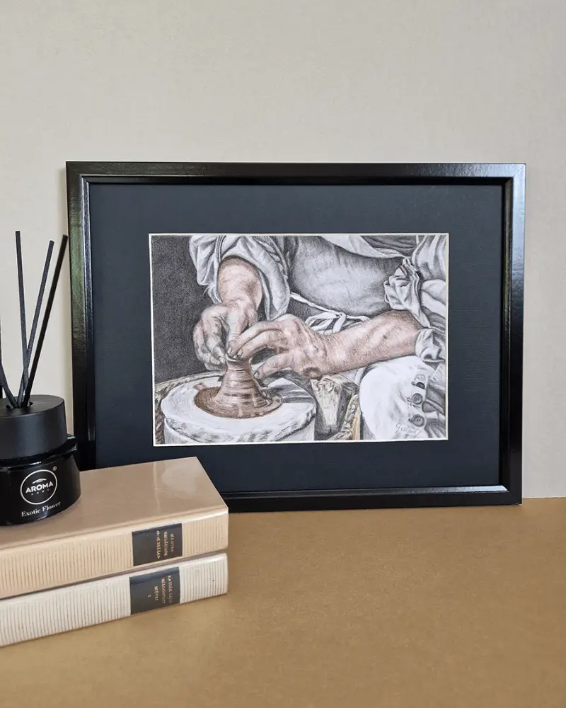 Portrete - Răinvierea Argilei - Desen in carbune si sepia