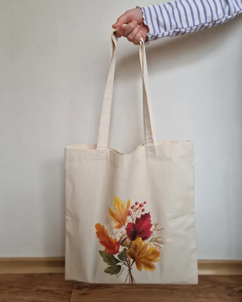 Sacoșă Pictată Manual – Frunze de Toamnă | Flow Art [3]