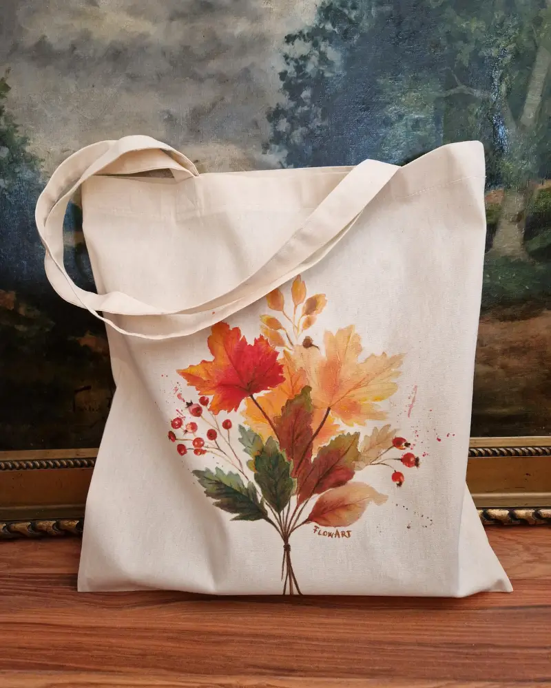 Sacoșă pictată manual – Culorile toamnei | Fabricat în România [3]