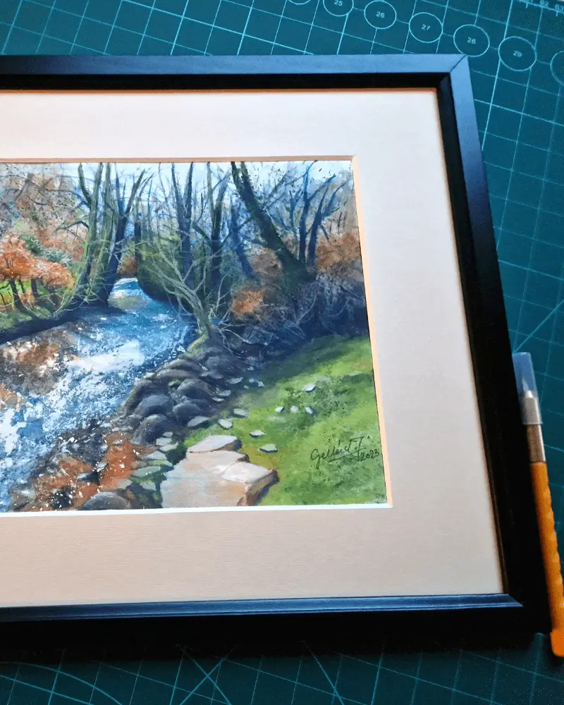 Toamna pe râu - Pictură în acuarelă [2]