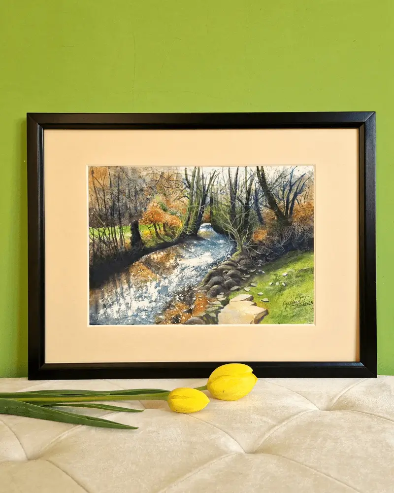 Toamna pe râu - Pictură în acuarelă [0]