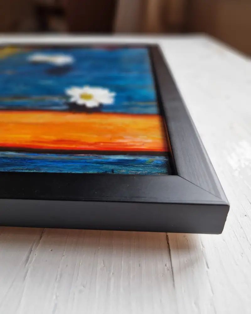 Tablou "Umbre și petale" - pictură florală incadrata [3]