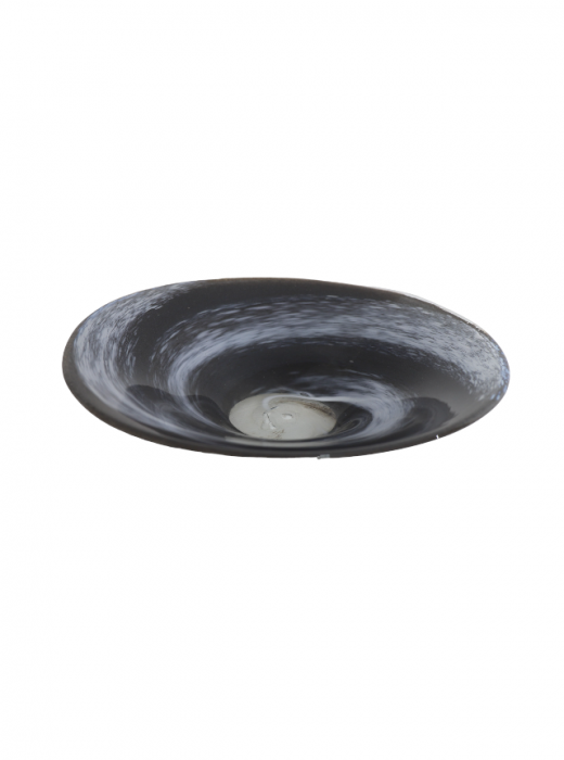 Platou din sticla lucrat manual, Black & White Fusion [2]