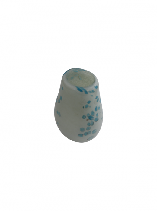 Vaza din sticla lucrata manual, Snow blue [5]