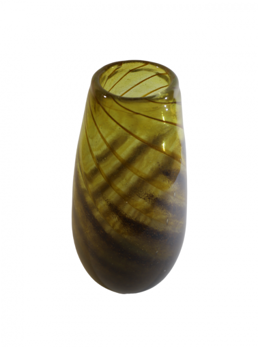 Vaza din sticla lucrata manual, Brown Storm [2]