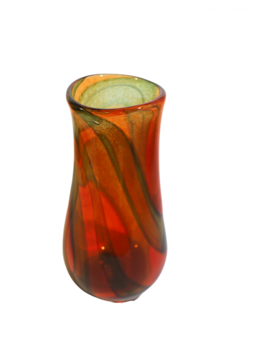 Vaza din sticla lucrata manual, Red & Green Aurora 1 [2]