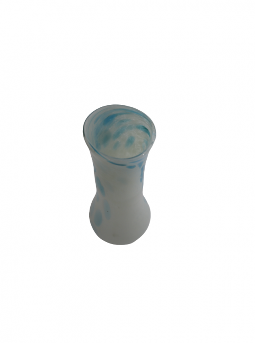 Vaza din sticla lucrata manual, Snow Blue 2 [5]