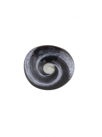 Platou din sticla lucrat manual, Black & White Fusion [4]