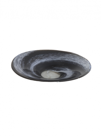 Platou din sticla lucrat manual, Black & White Fusion [1]