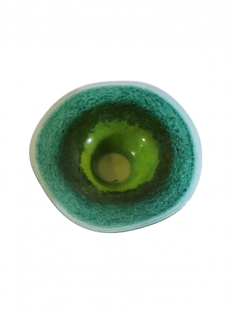 Platou din sticla lucrat manual, Green Fusion [1]