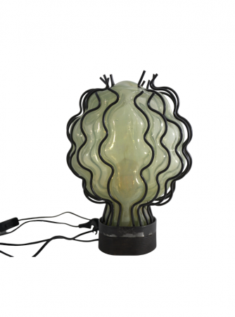 Corpuri de iluminat - Veioza lucrata manual, din sticla si fier forjat, Cloudiness Lamp