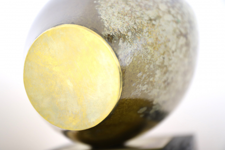 Sculptura din sticla lucrata manual, Gold Face [8]