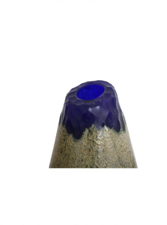 Vaza din sticla lucrata manual, Gold & Royal Blue [4]