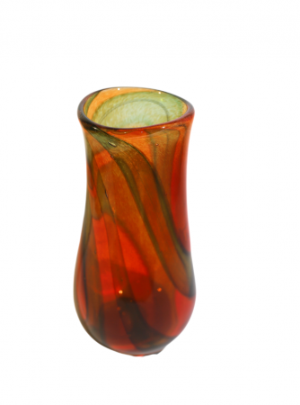 Vaza din sticla lucrata manual, Red & Green Aurora 1 [1]