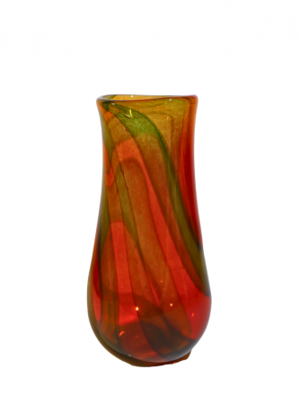 Vaza din sticla lucrata manual, Red & Green Aurora 1 [4]