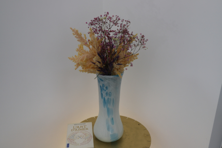 Vaza din sticla lucrata manual, Snow Blue 2 [3]