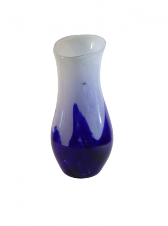 Vaze - Vaza din sticla lucrata manual, Blue & White