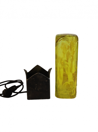 Veioza lucrata manual, din sticla si metal, Aurora capsule [4]