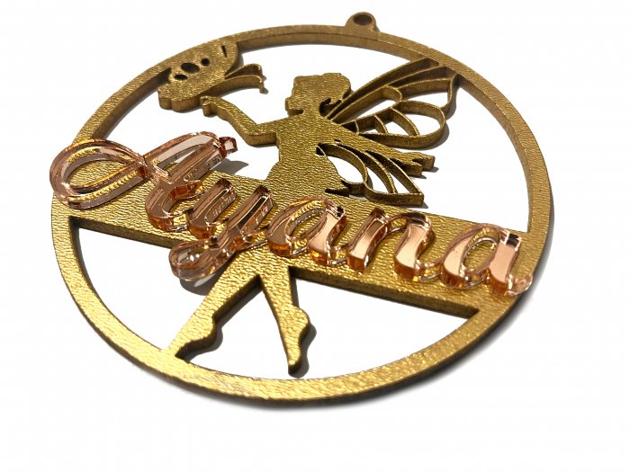 Glob 3D personalizat din MDF cu nume din Plexiglas Oglinda [2]