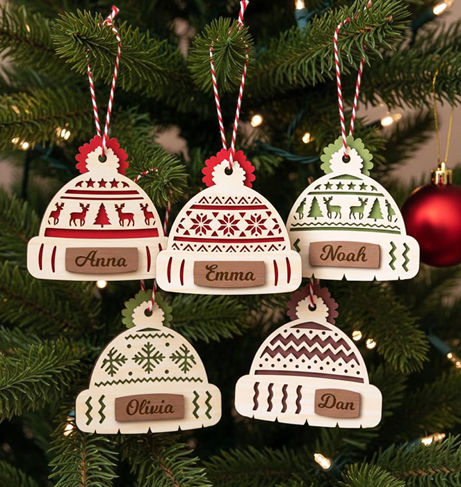 Glob personalizat cu nume forma de caciula din MDF sau Plexiglass [2]