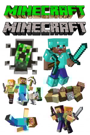 DTF - DTF Personalizat cu figurine din MINECRAFT Format A4