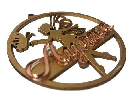 Glob 3D personalizat din MDF cu nume din Plexiglas Oglinda [3]