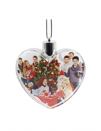 Globuri Personalizate - Glob personalizat foto inima pentru brad