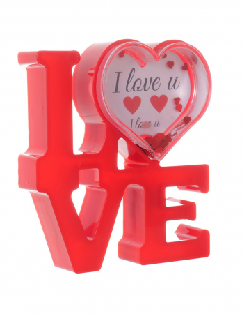 Globuri Personalizate - Glob Personalizat insertie foto LOVE rosu cu Led