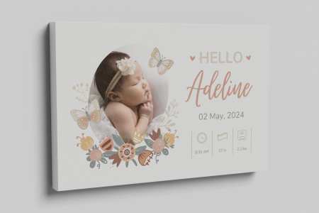 Tablouri Canvas Personalizate - Tablou canvas nou nascut fetita